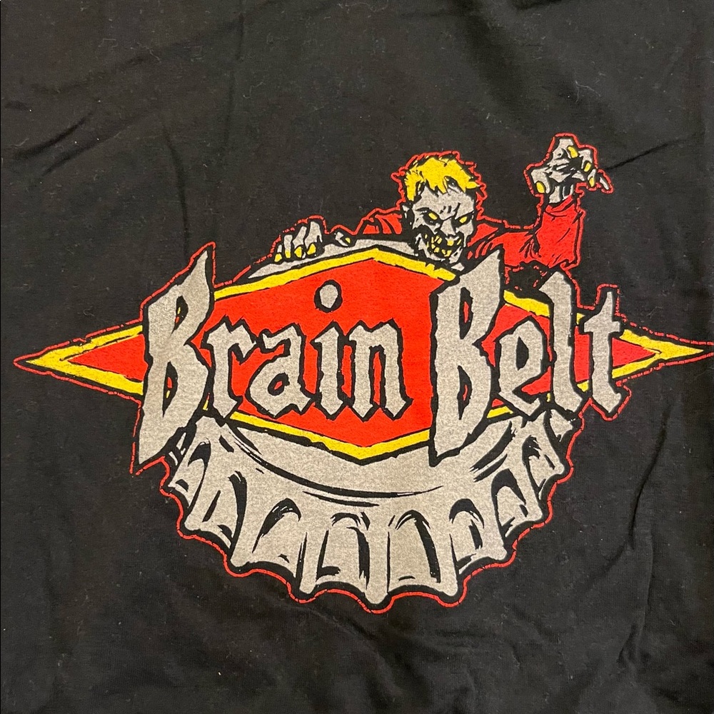 Vintage “Brain Belt” graphic-tee from the Zombie-Pub-Crawl in Mpls/StPaul